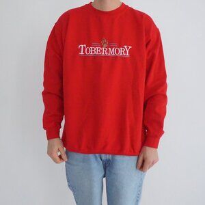 Vintage Ideal Tobermory Red Embroidered Logo Heritage Crewneck Sweatshirt XL